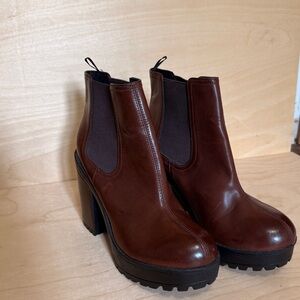 H&M Dark Brown Heeled Boots